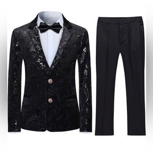 Boy’s formal velvet jacquard suit